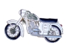 Kovový odznak odlévaný Motorka bílá Jawa mosaz