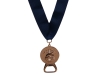 Patentovaná medaile s otvírákem bronzová  - tmavě modrá stuha