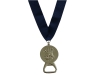 Patentovaná  medaile s otvírákem stříbrná - tmavě modrá stuha