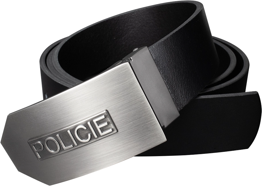 Kožený opasek Policie - Černý