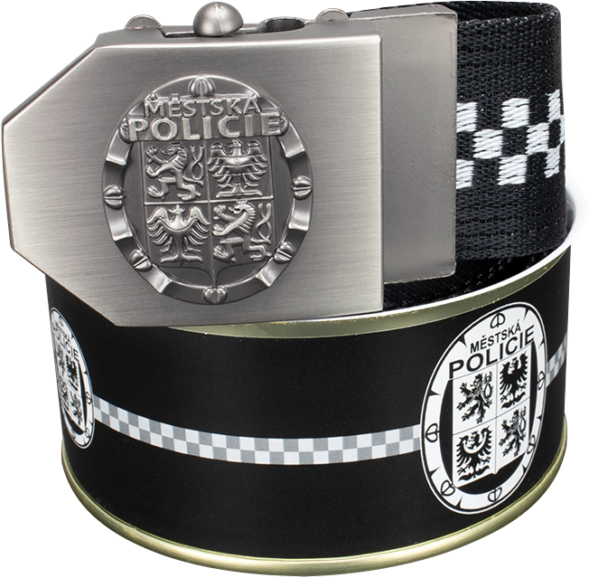 Textilní opasek Městská policie - Šachovnice (dárkové balení)
