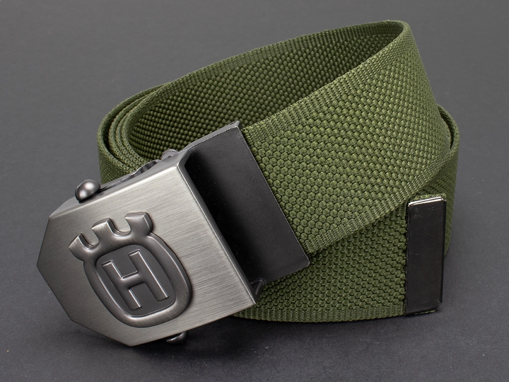 Husqvarna - Textilní opasek 40 mm (přezka zkosená) - Olivový