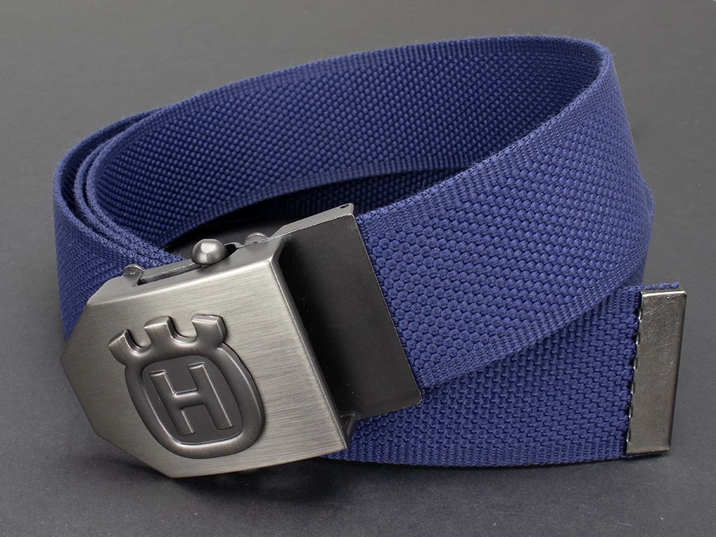 Husqvarna - Textilní opasek 40 mm (přezka zkosená) - Modrý