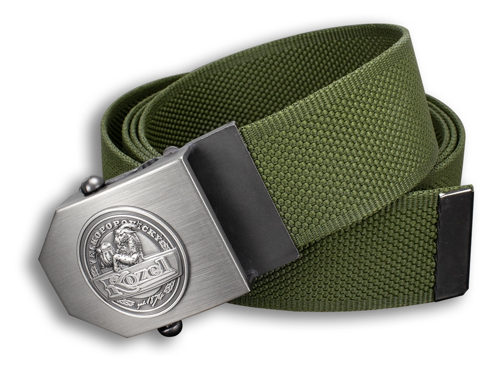Velkopopovický Kozel - Textilní opasek 40 mm (přezka zkosená) - Olivový