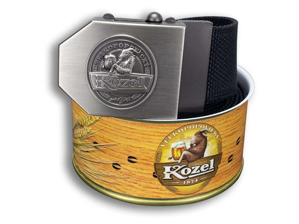 Velkopopovický Kozel - Textilní opasek 40 mm (přezka zkosená) - Dárkové balení
