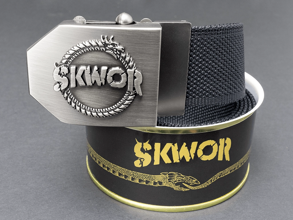 Škwor - Textilní opasek 40 mm (přezka zkosená) - Dárkové balení